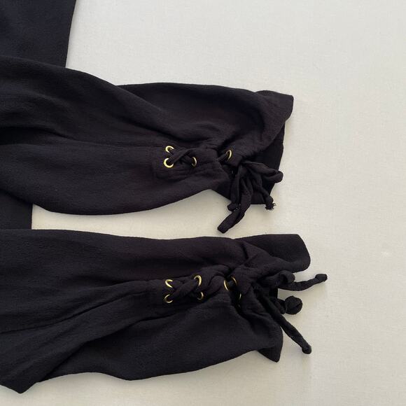 l*space Pants Womens Medium Black Lace Up Swim Cover Up Resort Vacation Beach - Picture 6 of 8